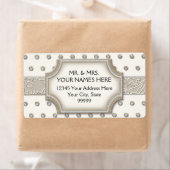 Art Deco Lijst Champagne Silver Jewel Stippen Etiket (Insitu)