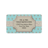 Art Deco Lijst Champagne Silver Jewel Stippen Etiket (Voorkant)