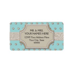 Art Deco Lijst Champagne Silver Jewel Stippen Etiket