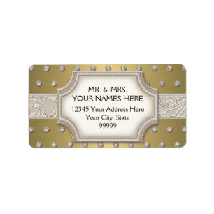 Art Deco Lijst Champagne Silver Jewel Stippen Etiket