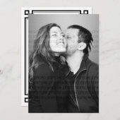 Art Deco Lijst Custom Photo Wedding Flat Invite Kaart (Voorkant / Achterkant)