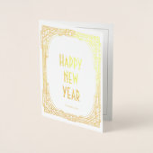 Art deco lijst Gelukkig nieuwjaar Folie Kaarten (Voorkant)