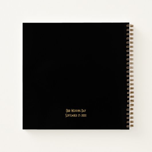 Art Deco Lijst Goud Zwart Bruiloft Gastenboek Notitieboek (Achterkant)
