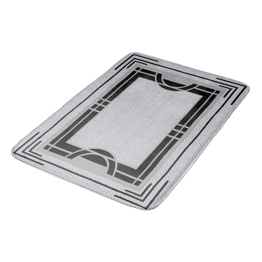 Art Deco-Lijst - grijs en zwart Badmat (Gekanteld)