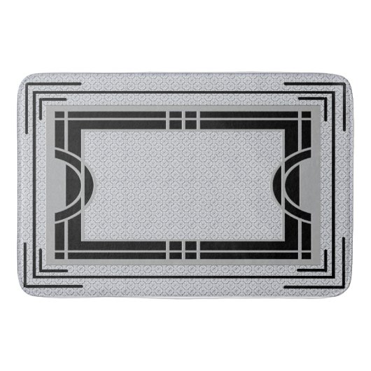 Art Deco-Lijst - grijs en zwart Badmat (Voorkant)