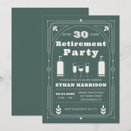 Art Deco-Lijst Kaart (Voorkant / Achterkant)