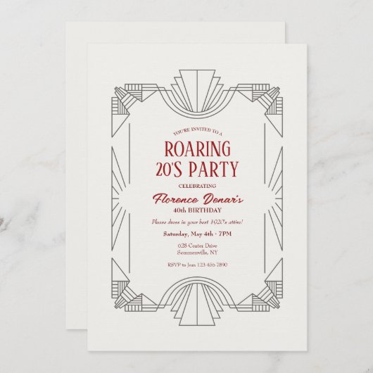 Art Deco-Lijst Kaart (Voorkant / Achterkant)