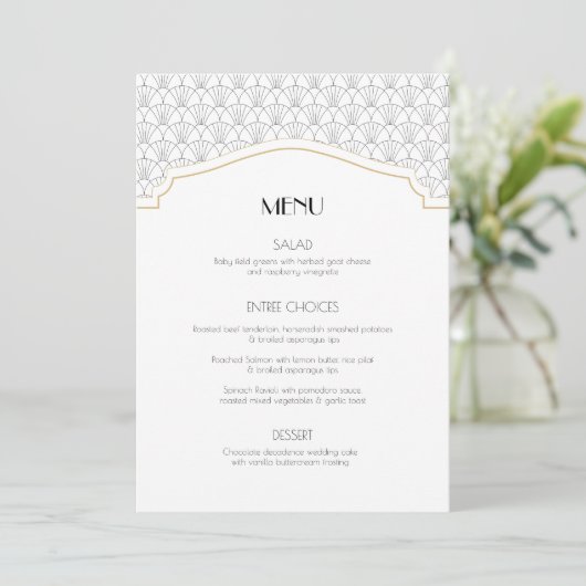Art Deco Lijst  Menu Kaart (Staand voorkant)