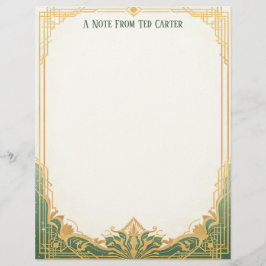 Art Deco lijst met Lotus briefpapier Briefhoofd