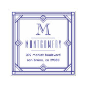 Art Deco Lijst Monogram Achternaam Retouradres Zelfinktende Stempel (Design)