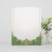  Art Deco Lijst op wit Briefhoofd (Staand voorkant)