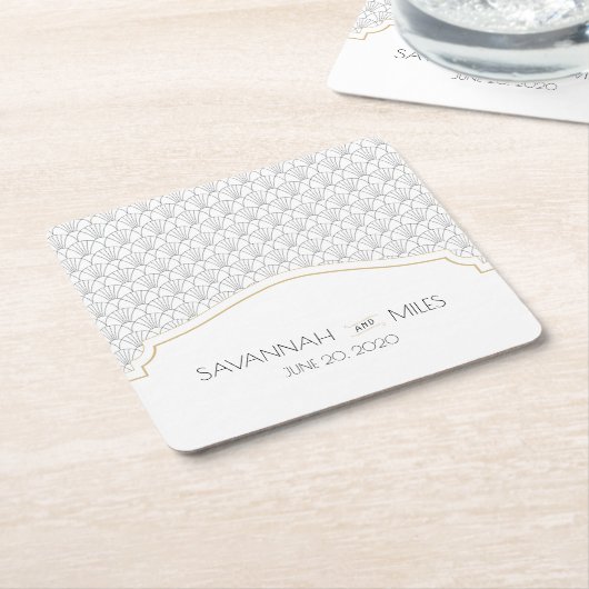 Art Deco Lijst Square Paper Onderzetter (Schuin)