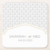 Art Deco Lijst Square Paper Onderzetter (Voorkant)