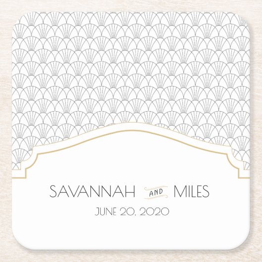 Art Deco Lijst Square Paper Onderzetter (Voorkant)