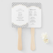 Art Deco Lijst trouwprogramma's Handwaaier (Voorkant en achterkant)