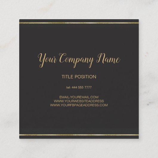 Art Deco-Lijst Vierkante Visitekaartje (Achterkant)