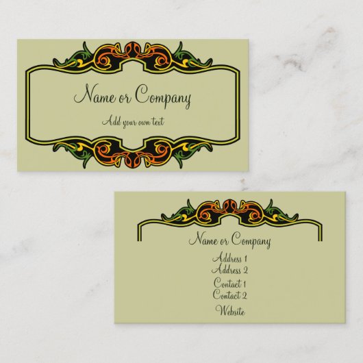 Art Deco-Lijst Visitekaartje (Voorkant / Achterkant)