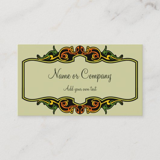 Art Deco-Lijst Visitekaartje (Voorkant)
