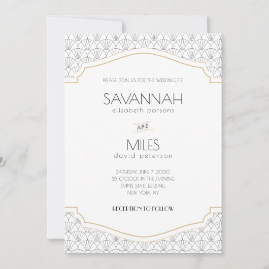 Art Deco Lijst Weddenschap Kaart (Voorkant)