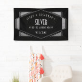 Art Deco Lijst Zilver Jubileum Namen Zwart Spandoek (Insitu)