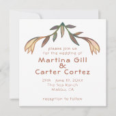 Art Deco Lilies Handgemaakte Bloemen Boho Bruiloft Kaart (Voorkant)