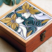 Art Deco Lilies Wall Decor Art Nouveau Tegeltje