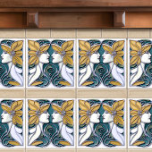 Art Deco Lilies Wall Decor Art Nouveau Tegeltje