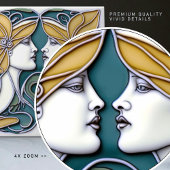 Art Deco Lilies Wall Decor Art Nouveau Tegeltje