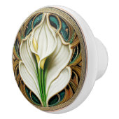 Art Deco Lilly Art Nouveau Keramische Knop (Rechts)