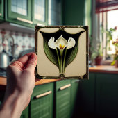 Art Deco Lilly Wall Decor Art Nouveau Ceramic Tile Tegeltje