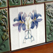 Art Deco Lilly Wall Decor Art Nouveau Ceramic Tile Tegeltje