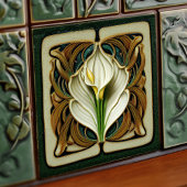 Art Deco Lilly Wall Decor Art Nouveau Ceramic Tile Tegeltje