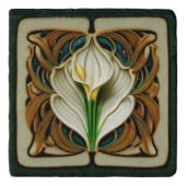 Art Deco Lilly Wall Decor Art Nouveau Trivet (Voorkant)