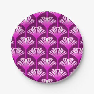 Art Deco Lily, Amethyst Paars en Orchid Papieren Bordje