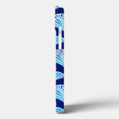 Art Deco Lily, Cobalt Blue, Aqua en White Case-Mate iPhone Case (Achterkant / Links)