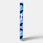 Art Deco Lily, Cobalt Blue, Aqua en White Case-Mate iPhone Case (Achterkant / Rechts)