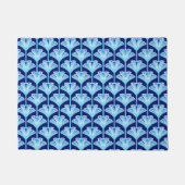 Art Deco Lily, Cobalt Blue, Aqua en White Deurmat (Voorkant)