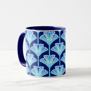 Art Deco Lily, Cobalt Blue, Aqua en White Mok