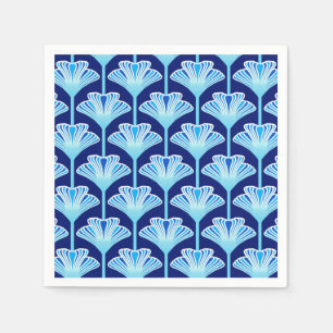 Art Deco Lily, Cobalt Blue, Aqua en White Servet