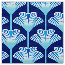 Art Deco Lily, Cobalt Blue, Aqua en White Stof