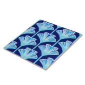 Art Deco Lily, Cobalt Blue, Aqua en White Tegeltje (Zijkant)
