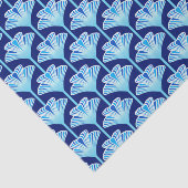 Art Deco Lily, Cobalt Blue, Aqua en White Tissuepapier (Detail)