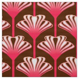Art Deco Lily, Dark Brown en Coral Pink Stof