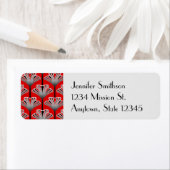 Art Deco Lily, Deep Red en Grey/Grey Etiket (Insitu)