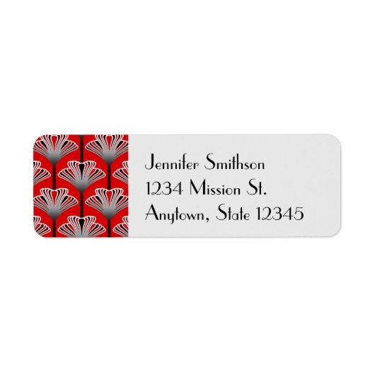 Art Deco Lily, Deep Red en Grey/Grey Etiket (Voorkant)