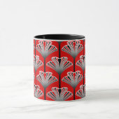 Art Deco Lily, Deep Red en Grey/Grey Mok (Midden)