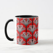 Art Deco Lily, Deep Red en Grey/Grey Mok (Links)