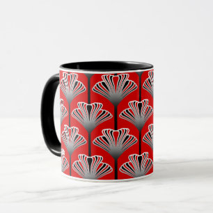 Art Deco Lily, Deep Red en Grey/Grey Mok