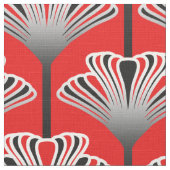 Art Deco Lily, Deep Red en Grey/Grey Stof (Close Up)