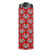 Art Deco Lily, Deep Red en Grey/Grey Thermosbeker (Voorkant)
